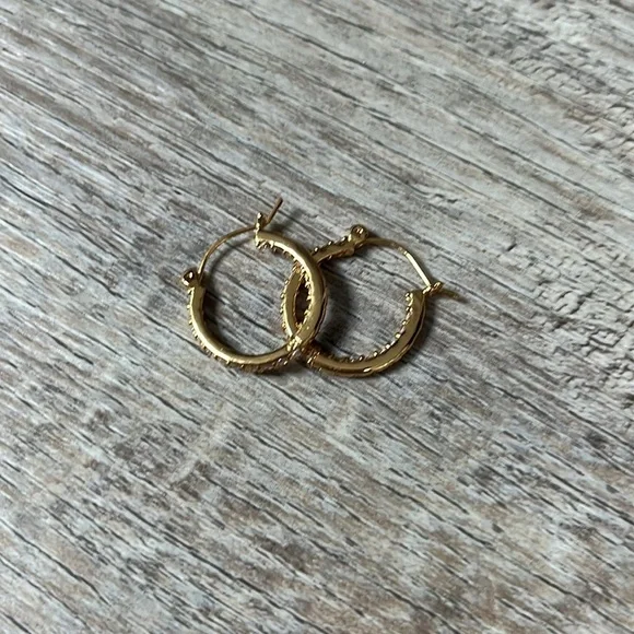 Crystal Haze Gold Mini Serena Hoops - Picture 8 of 12